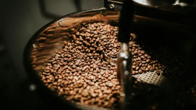 grinding coffee beans